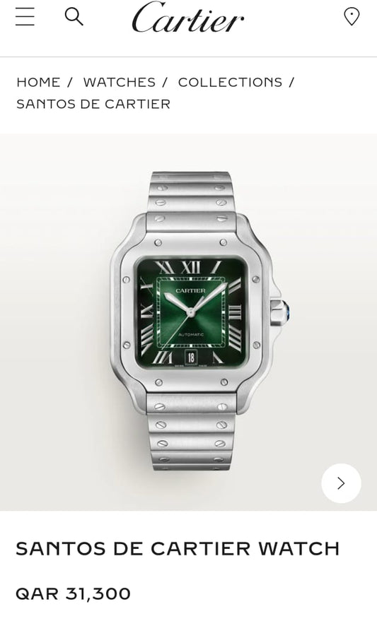 Car.tier Santos Automatic silver green