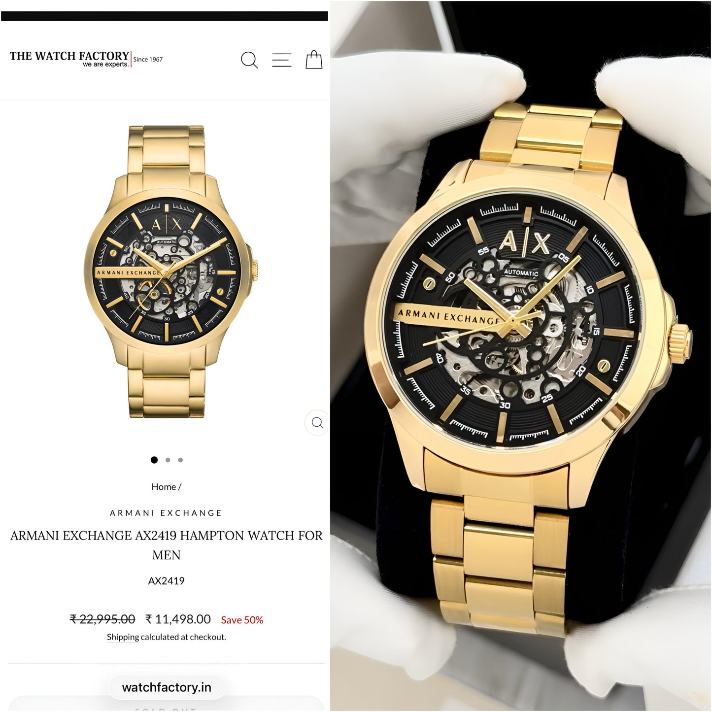 Ar.mani Exchange Hampton Automatic Gold