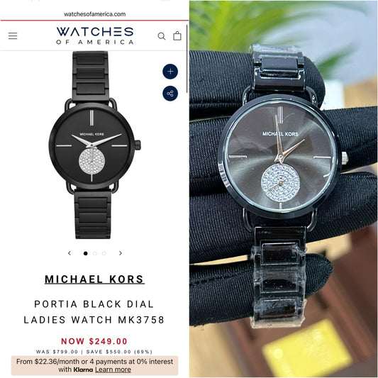 BEAUTIFUL MICHAEL KORS PORTIA ALL BLACK EXCLUSIVE