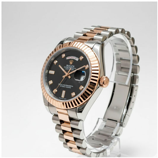 Rol.ex Oyster Perpetual Day Date Diamond 40 Battery Working Like Automatic