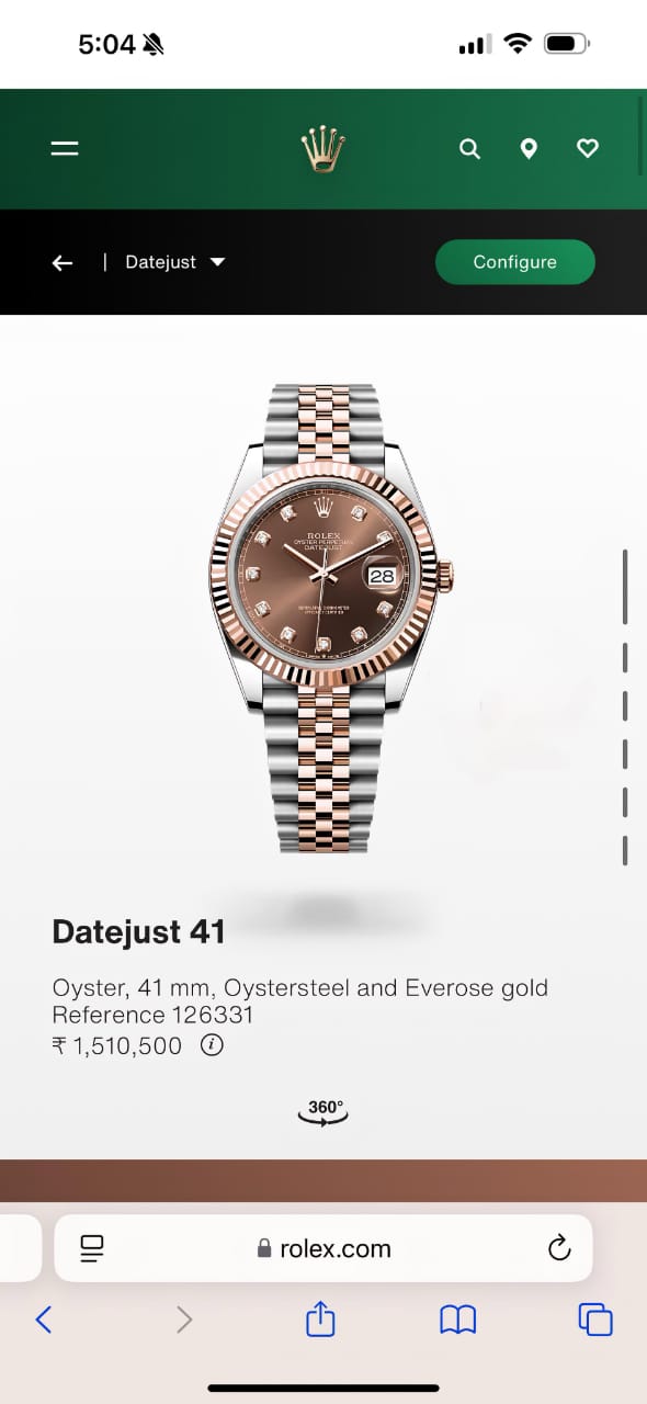 ROL.EX DATEJUST 41mm CHOCLATE WITH DIAMOND FACE