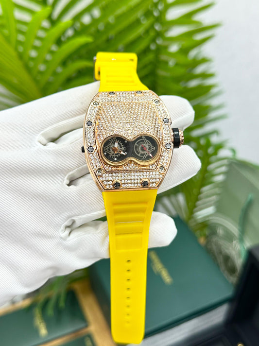 RICH.ARD MILLE YELLOW FULL DIAMOND STUDDED