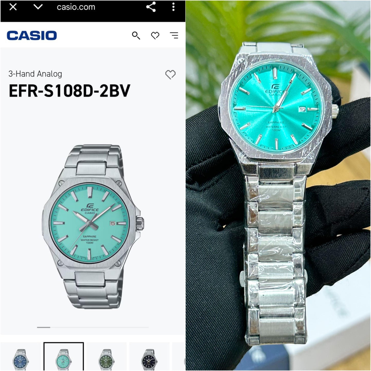 NEW CASIO EDIFICE SLIM SERIES TIFFANY DIAL