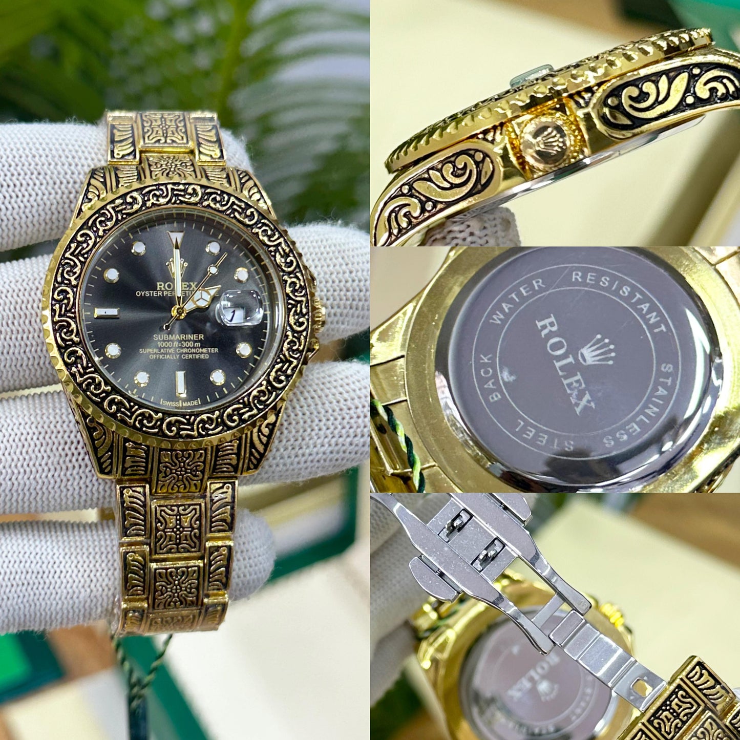 ROL.EX ALL ENGRAVED GOLD & BLACK COMBINATION