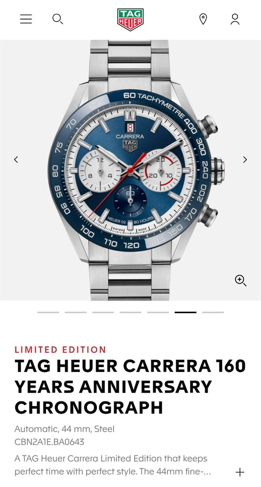 New Tag heuer Carrera Calibre 02 Chronograph