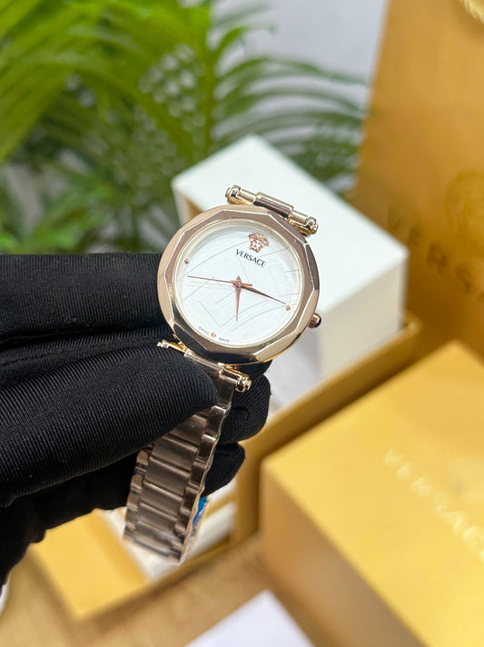VER.SACE WOMEN'S ROSE GOLD WITH BEAUTIFUL WHITE DIAL