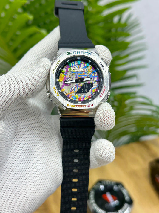 NEW G-SHOCK GM2100 RAINBOW FACE WITH METAL BODY