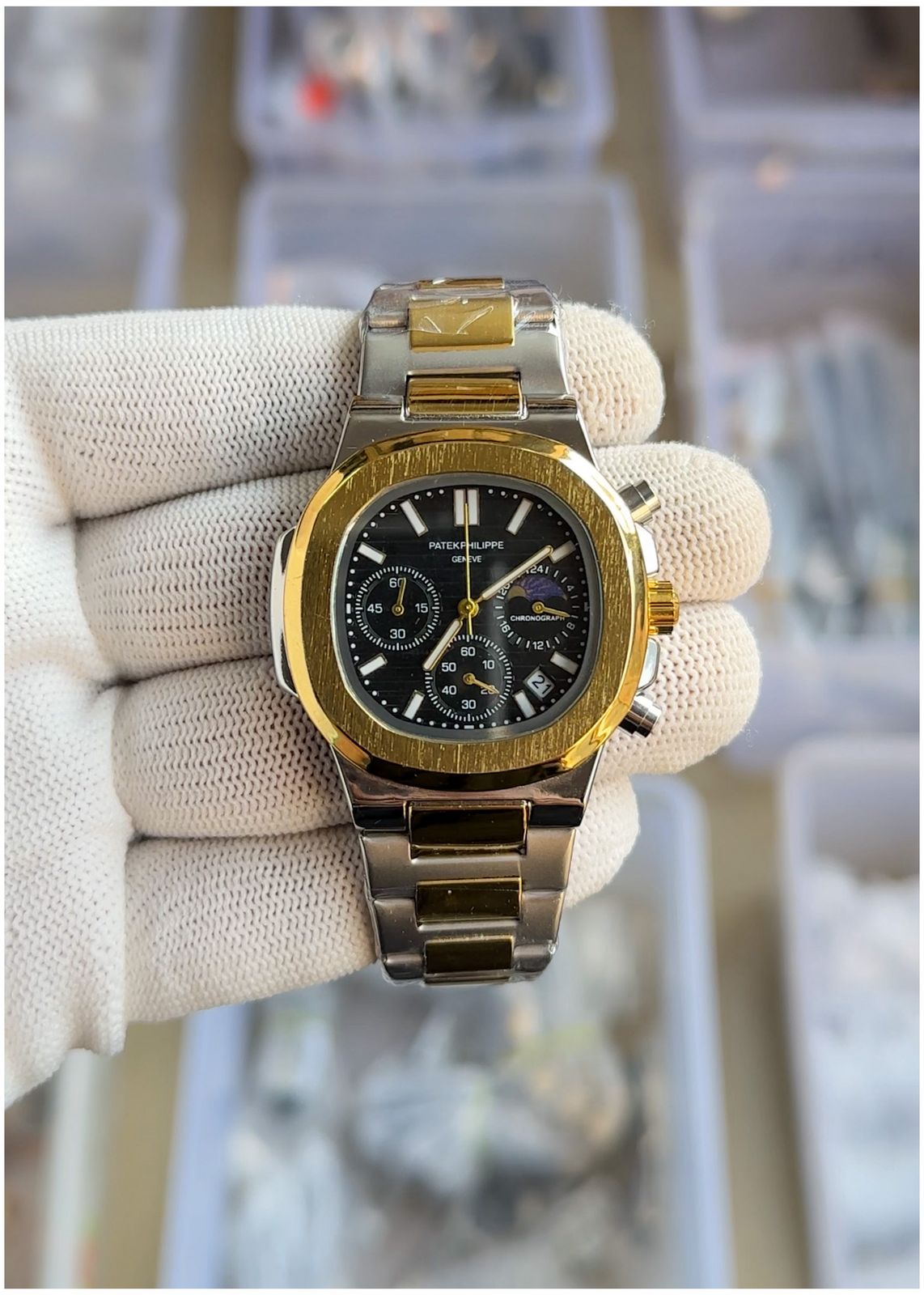 New Patek_Philippe Nautilus Steel Sun Moon