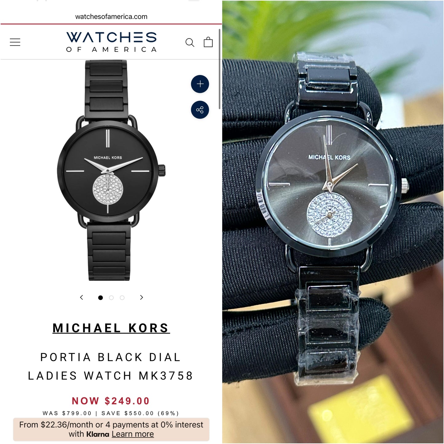 BEAUTIFUL MICHAEL KORS PORTIA ALL BLACK