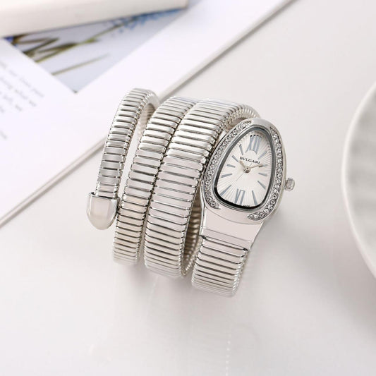 New Bvlgari Serpenti Snake Silver-White