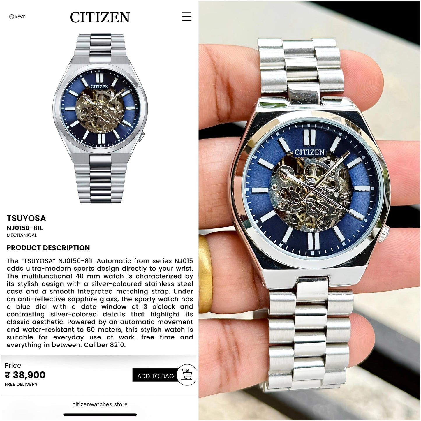 Citi.zen Tsuyosa Open Heart Premium Automatic