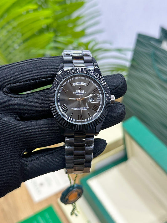 ROL.EX DAY-DATE ALL BLACK ROMAN NUMBERICAL DIAL