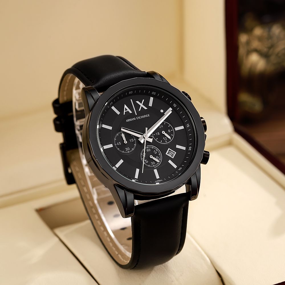 Ar.mani Exchange Gunmetal Leather