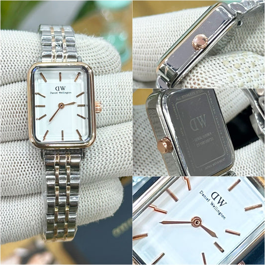 NEW! DANIEL WELLINGTON DW QUADRO TOW-TONE WITH WHITE DIAL