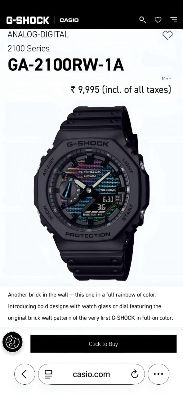 Hot Selling G-Shock GA 2100 Rainbow face