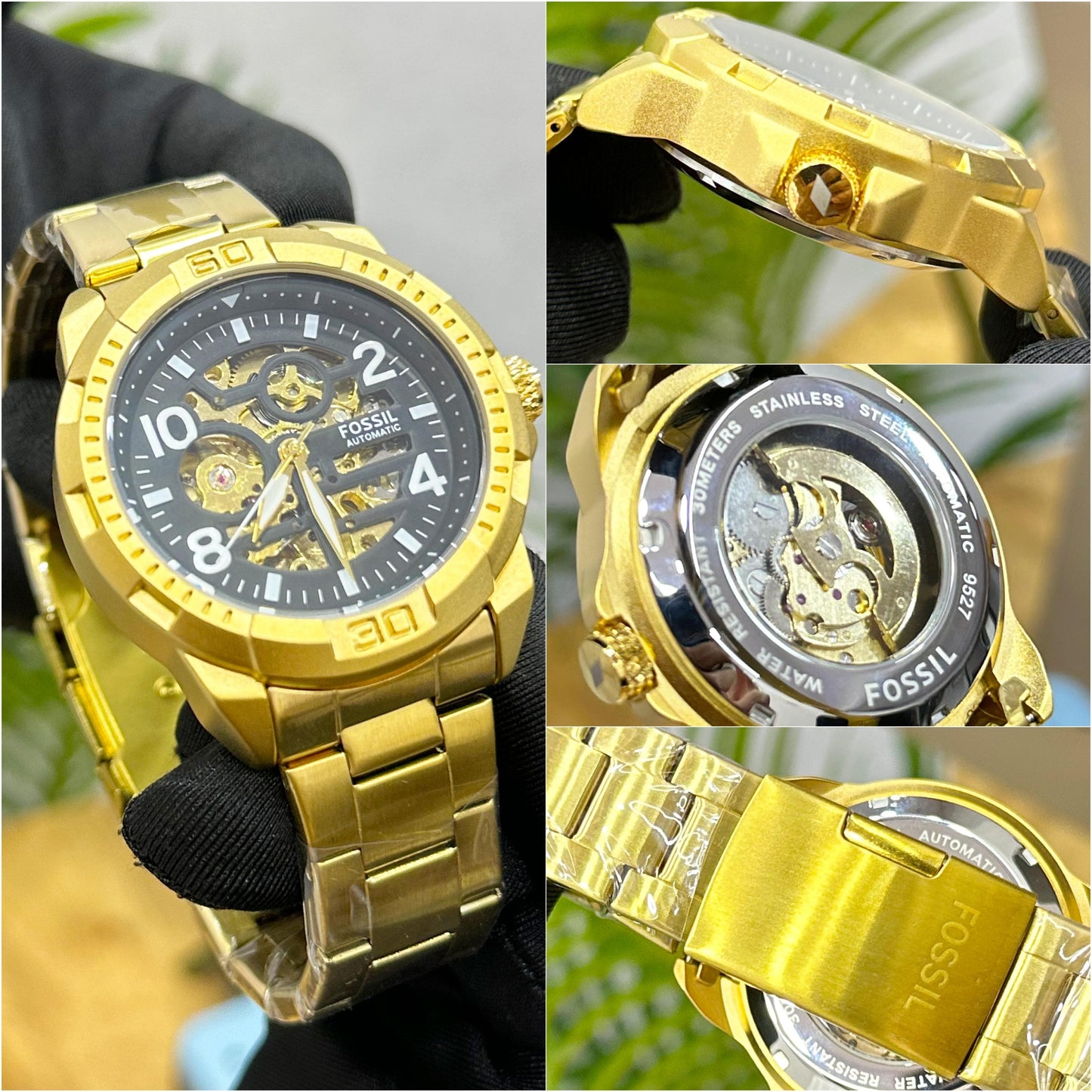FOS.SIL BRONSON AUTOMATIC, DETAILED WITH BACK OPEN GLASS