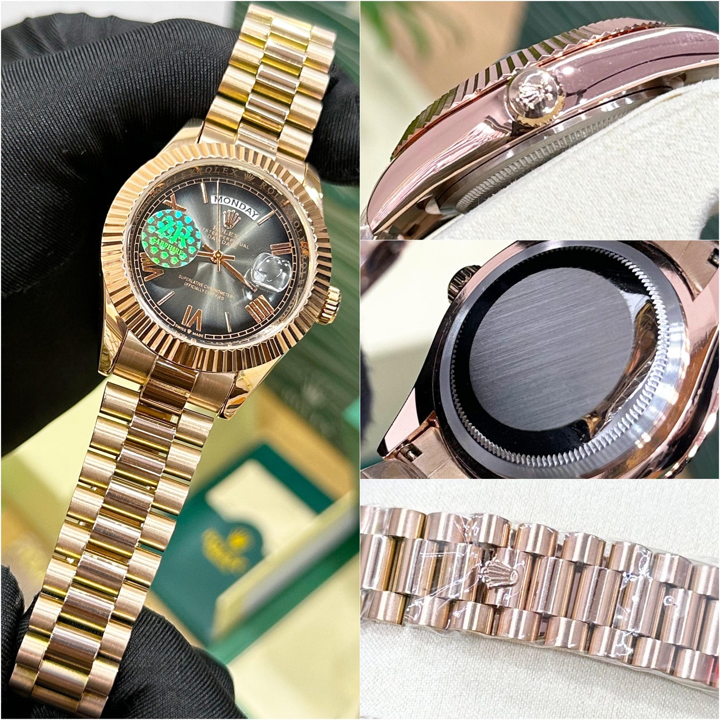 EVER HOT-SELLING ROL.EX DAY-DATE EVEROSE GOLD WITH A SLATE OMBRE DIAL