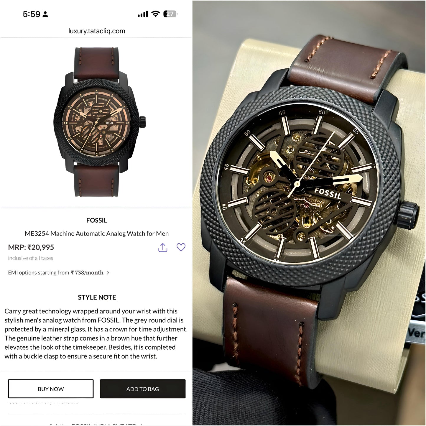 Fos.siI Bronson Me3219 Automatic