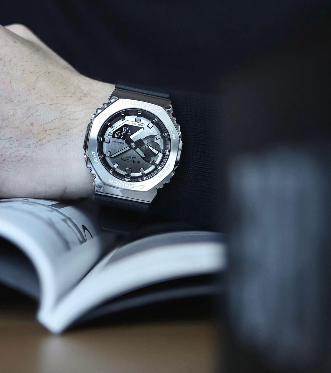 NEW G SHOCK GA-2100 BLACK & STEEL