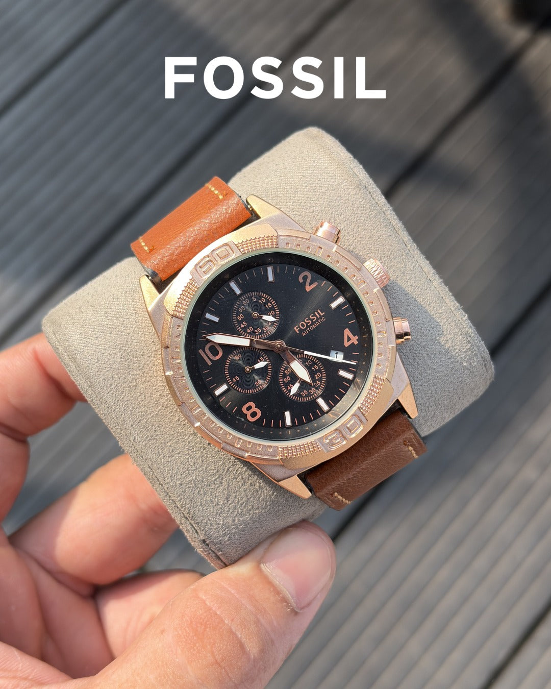 Fos.sil Bronson Chronograph Luggage Leather