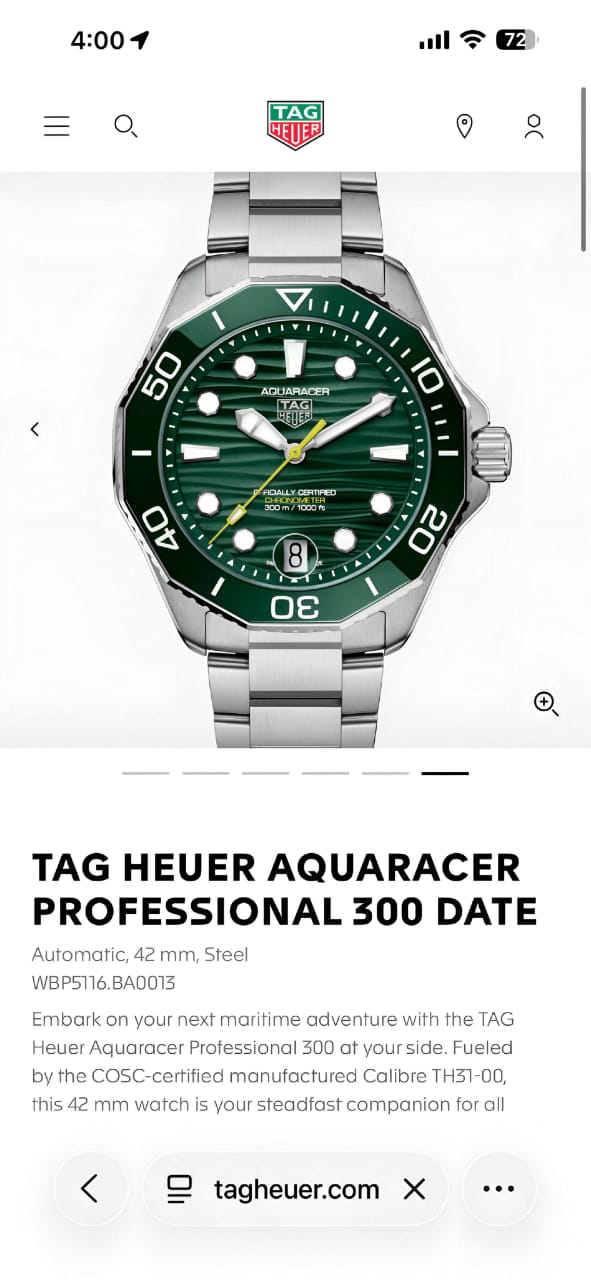 NewTag Heuer Aquaracer professional 300m Date Automatic Japan