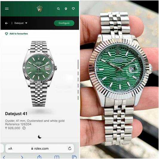 PREMIUM ROL.EX DATEJUST GREEN MOTIF DIAL