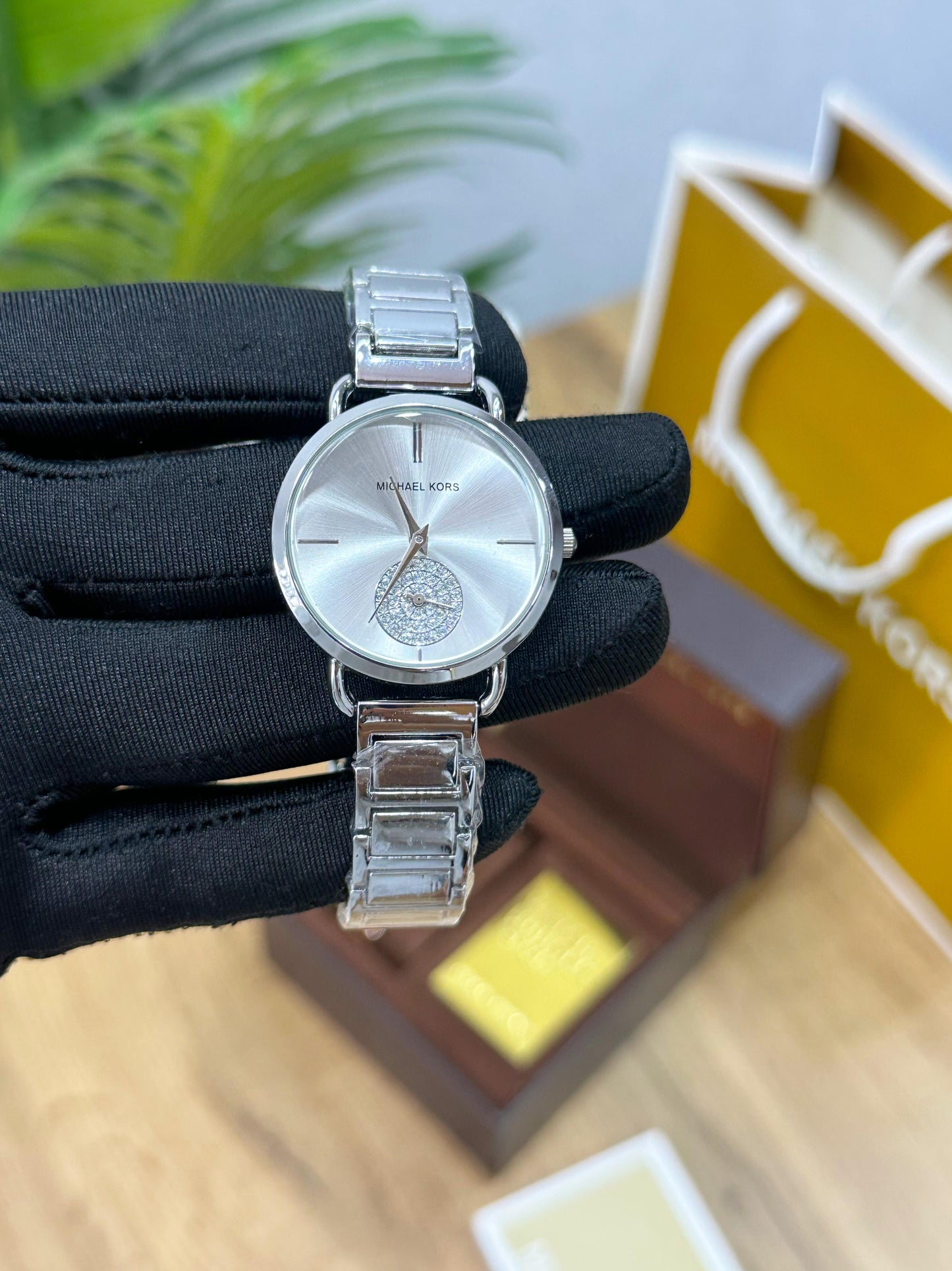 BEAUTIFUL MICHAEL KORS PORTIA ALL STEEL