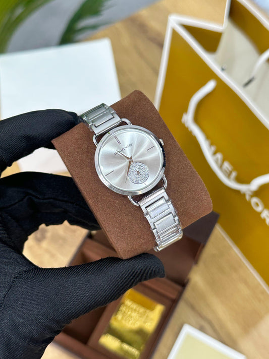 BEAUTIFUL MICHAEL KORS PORTIA ALL STEEL