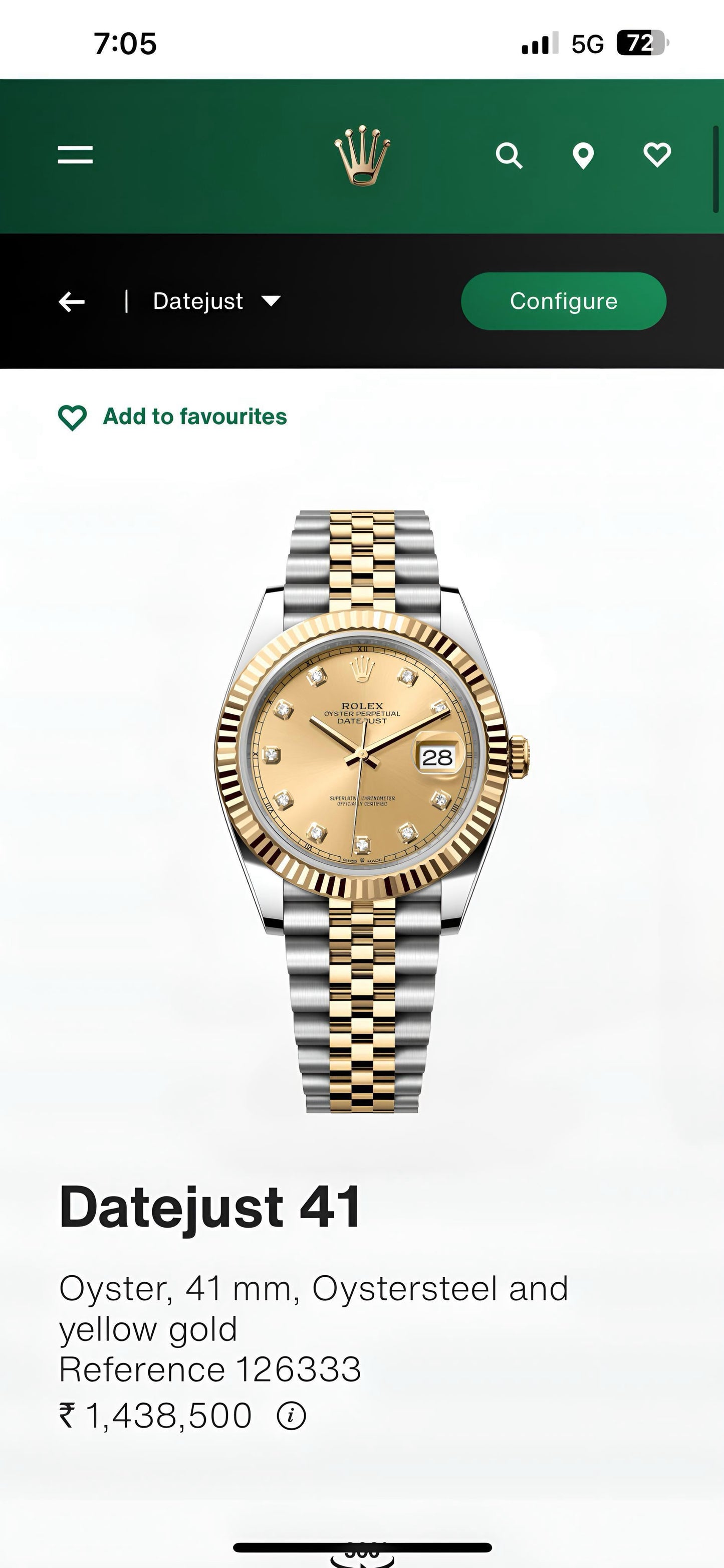 Rol.ex Date-just 41mm Catalog Model