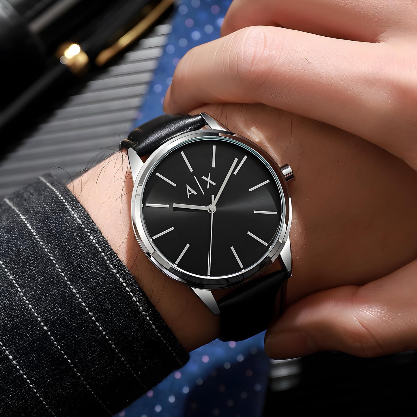 AR.MANI EXCHANGE MEN BLACK AX2703