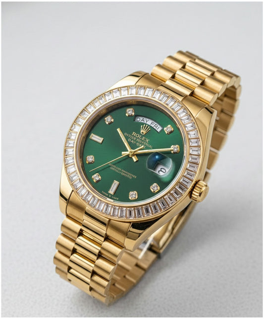 Rol.ex Oyster Perpetual Day Date Diamond Gold-Green