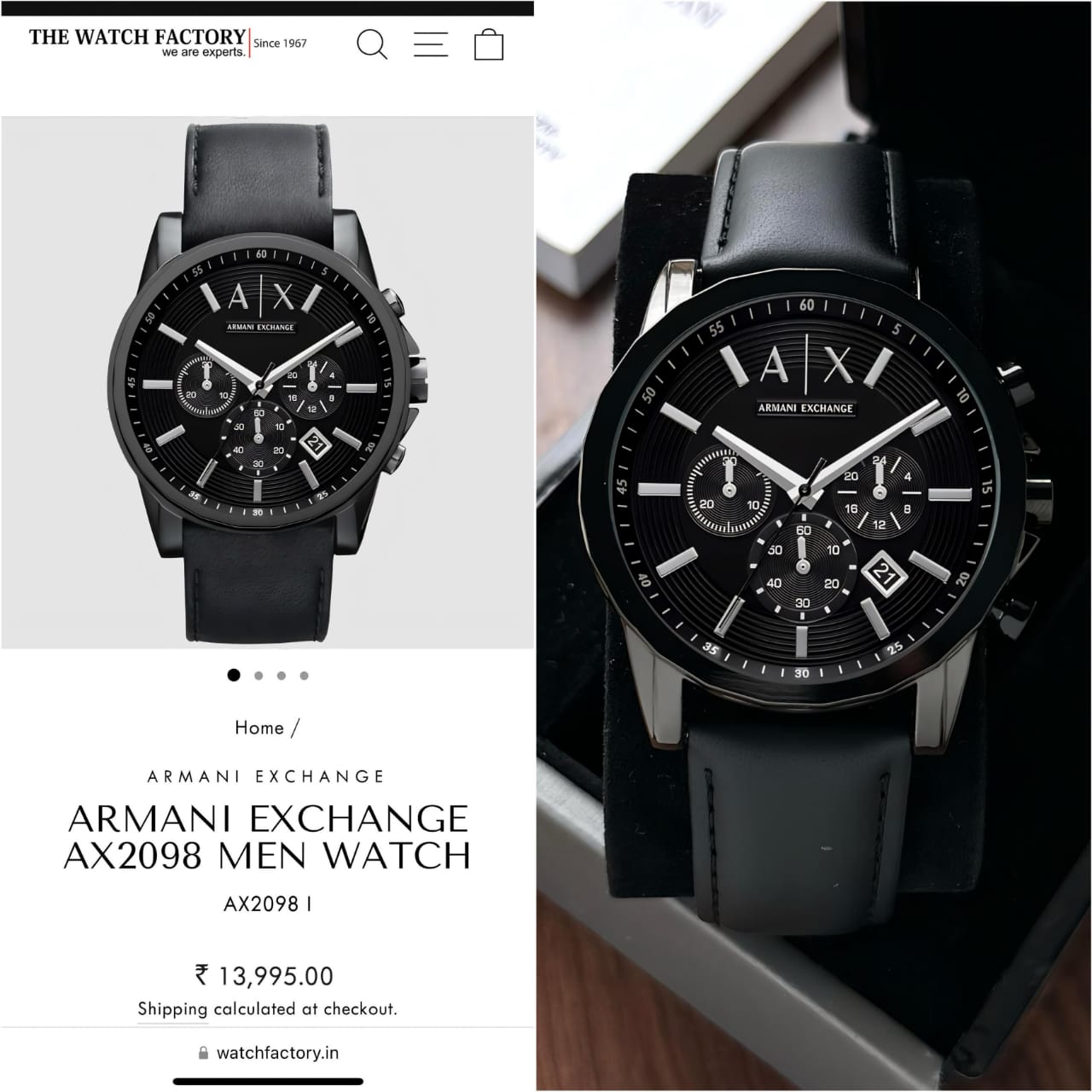 Ar.mani Exchange Gunmetal Leather