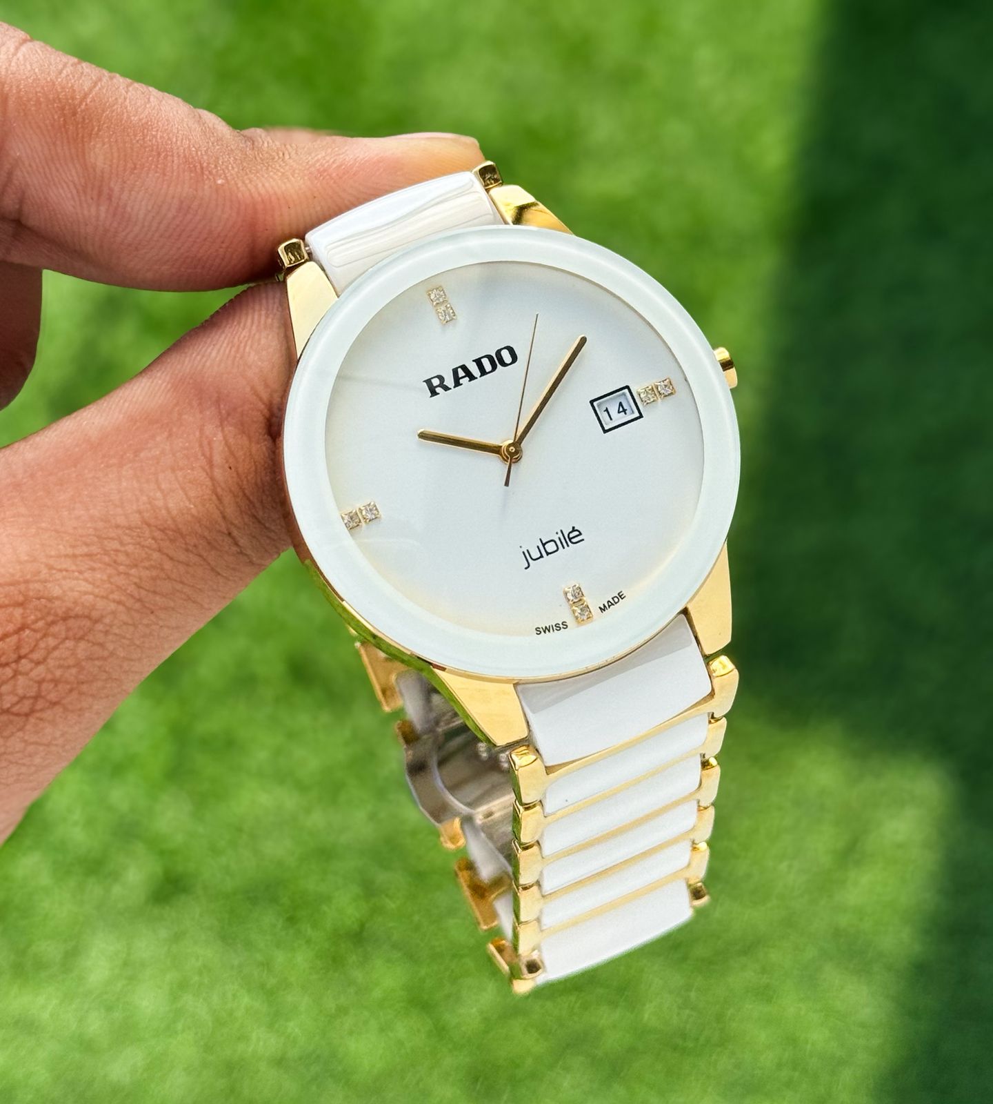 RA.DO CERAMIC IN WHITE, GOLD COMBINATION