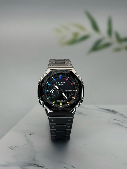 NEW G SHOCK GA 2100 black rainbow