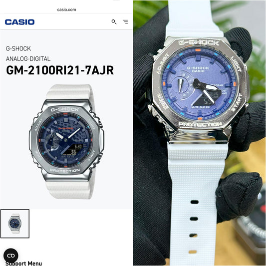 NEW G SHOCK GM 2100 WHITE & BLUE