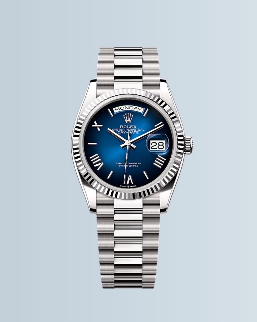 Rol.ex Oyster Perpetual Day Date 40 Battery Silver