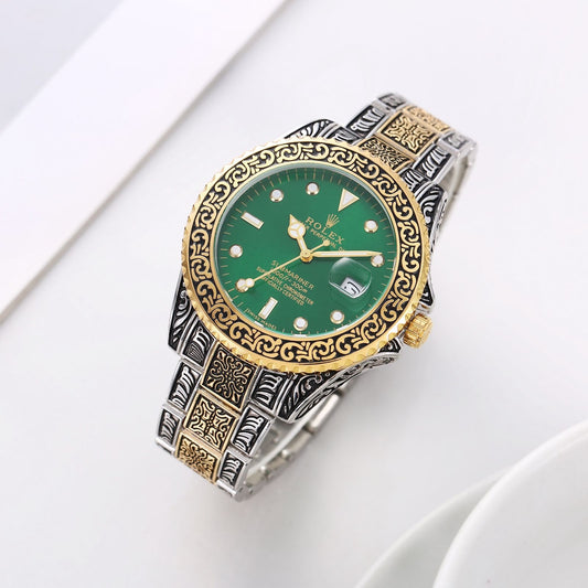 ROL.EX ALL ENGRAVED TOW-TONE & GREEN