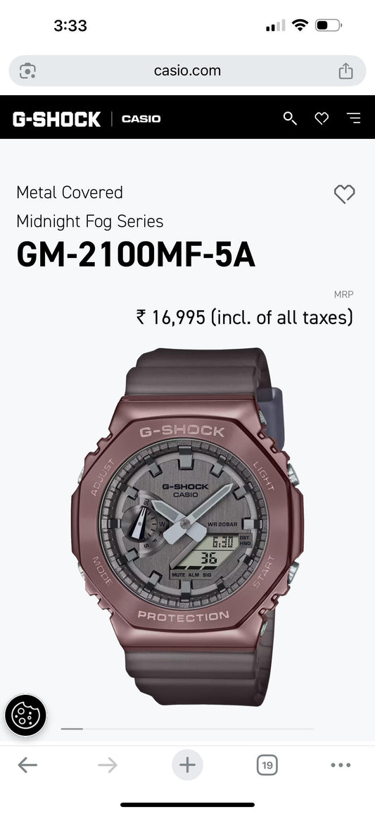 NEW G SHOCK GM 2100 METAL COVERED MIDNIGHT FOG
