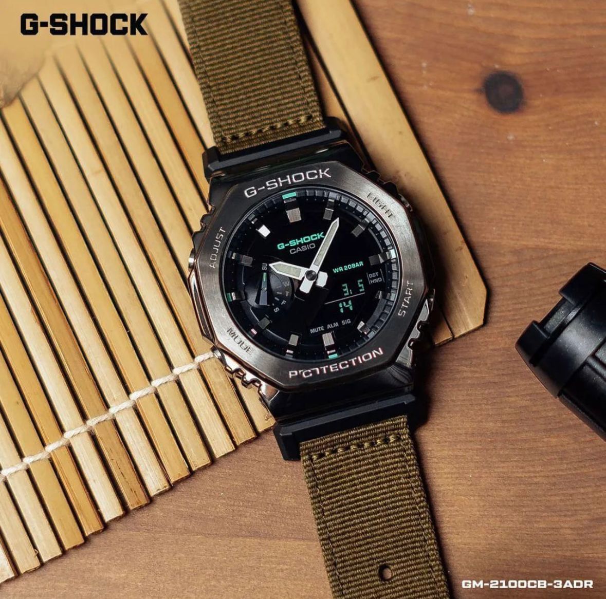 NEW G SHOCK GA 2100 GREEN & STEEL