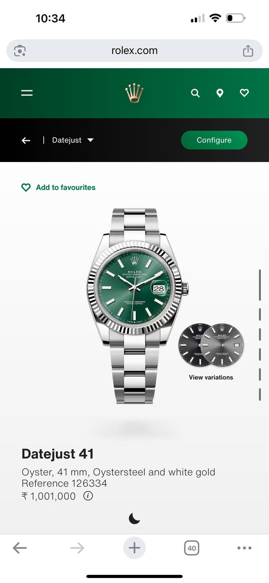 ROL.EX DATE-JUST 41mm MINT GREEN DIAL