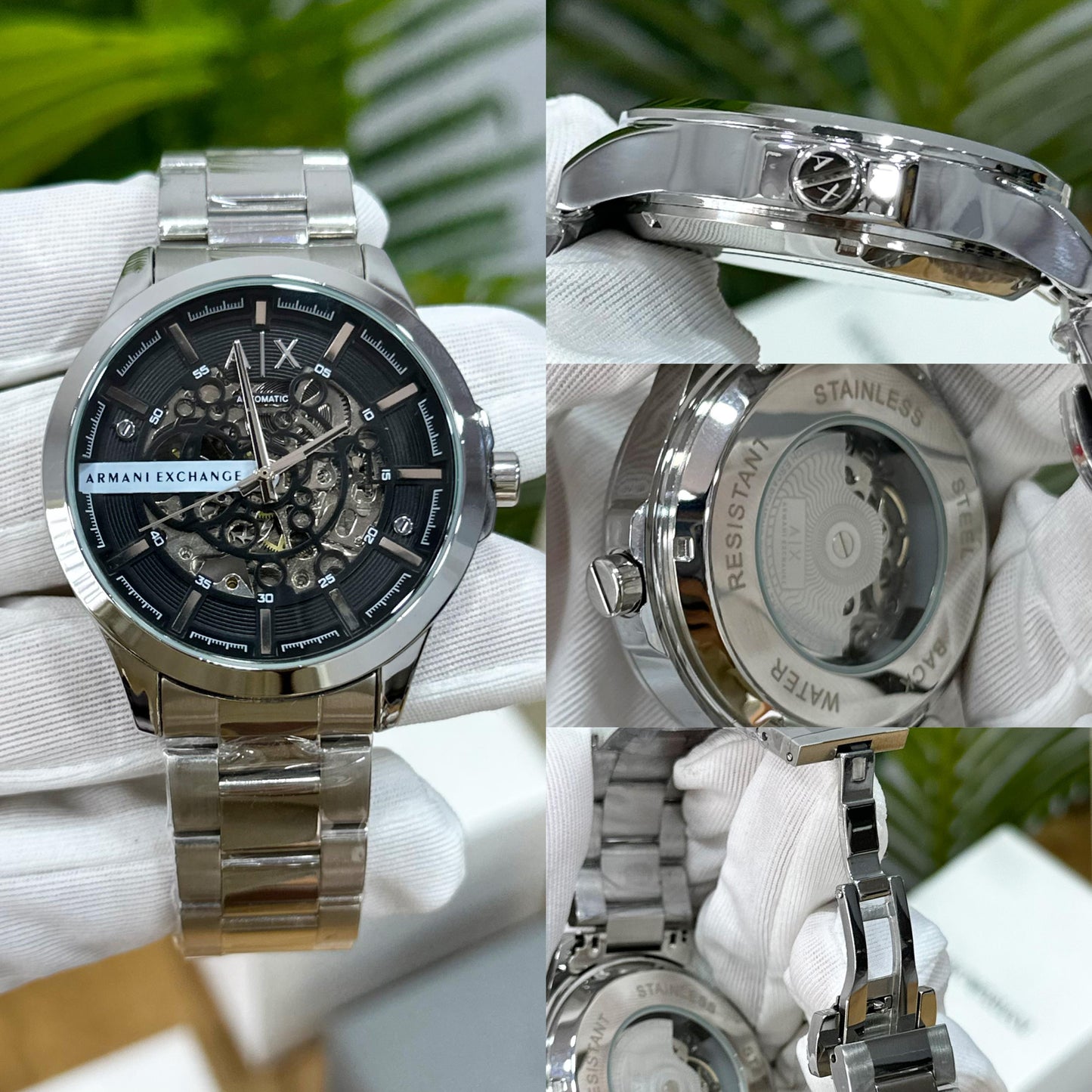 NEW AR.MANI EXCHANGE SILVER BLACK OPEN HEART