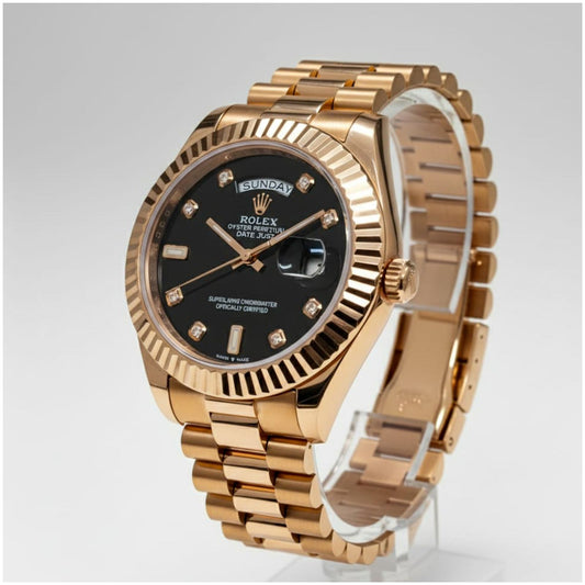 Rol.ex Oyster Perpetual Day Date Diamond 40 Battery Working Like Automatic