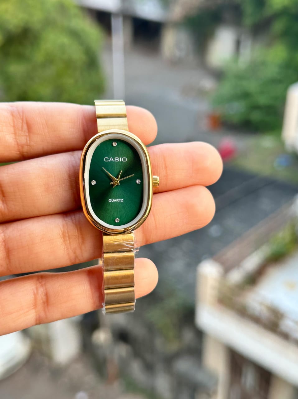 NEWCASIO WOMEN'S GOLD COLLECTION WITH BEAUTIFUL GREEN DIAL