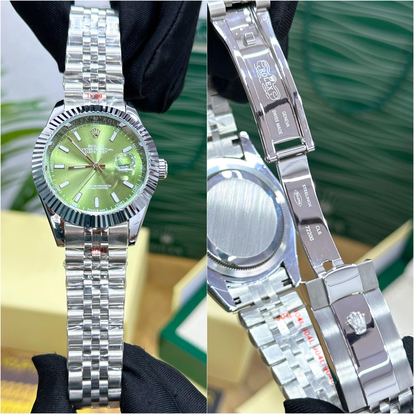ROL.EX DATE-JUST 41mm MINT GREEN DIAL