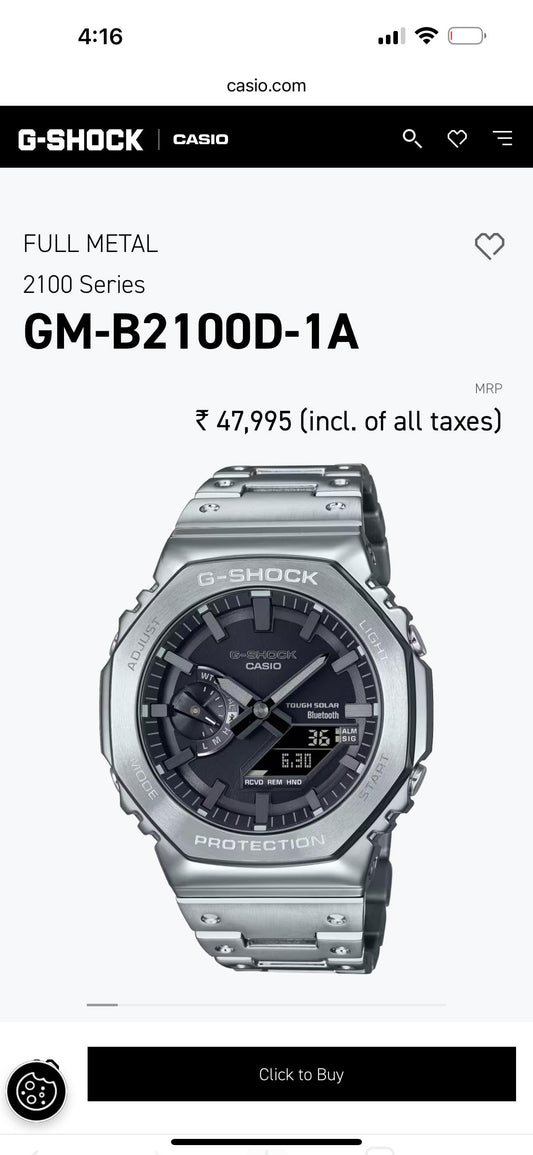 EXCLUSIVE G SHOCK GA 2100 ALL STEEL STAINLESS STEEL