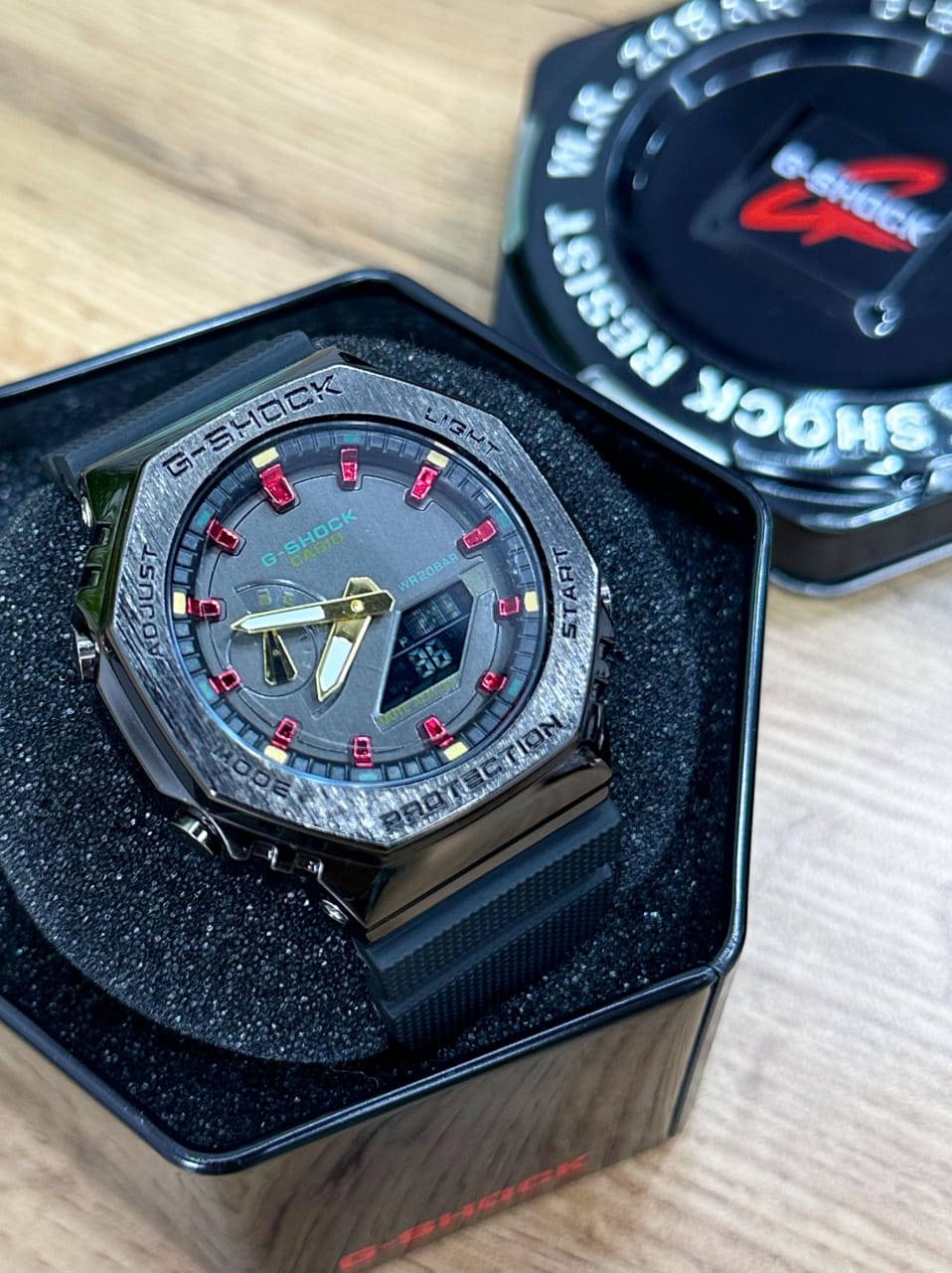 NEW G SHOCK GA-2100 BLACK RED