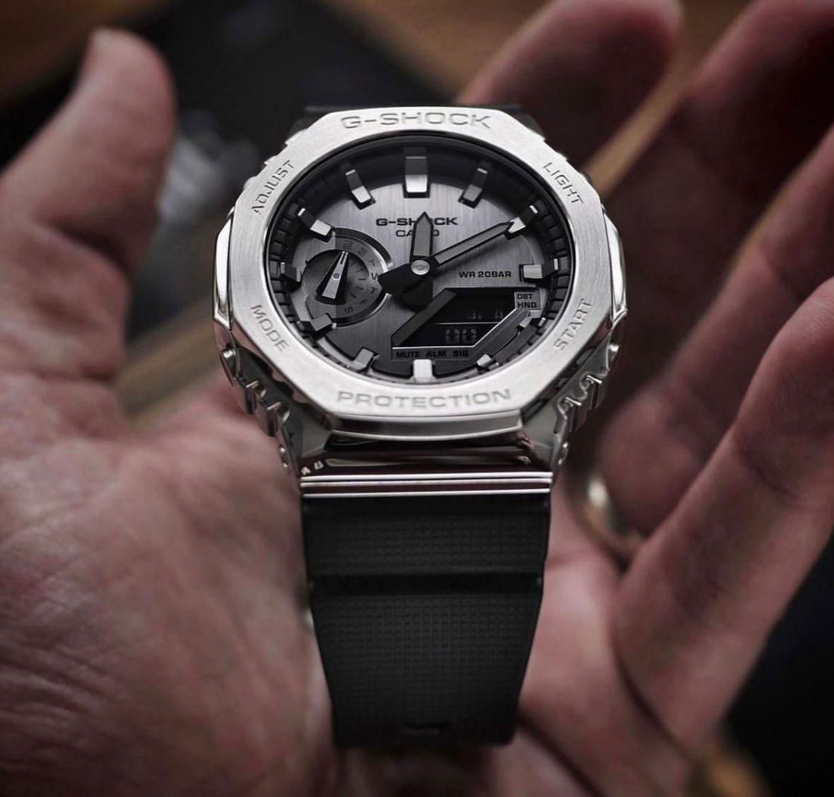 NEW G SHOCK GA-2100 BLACK & STEEL